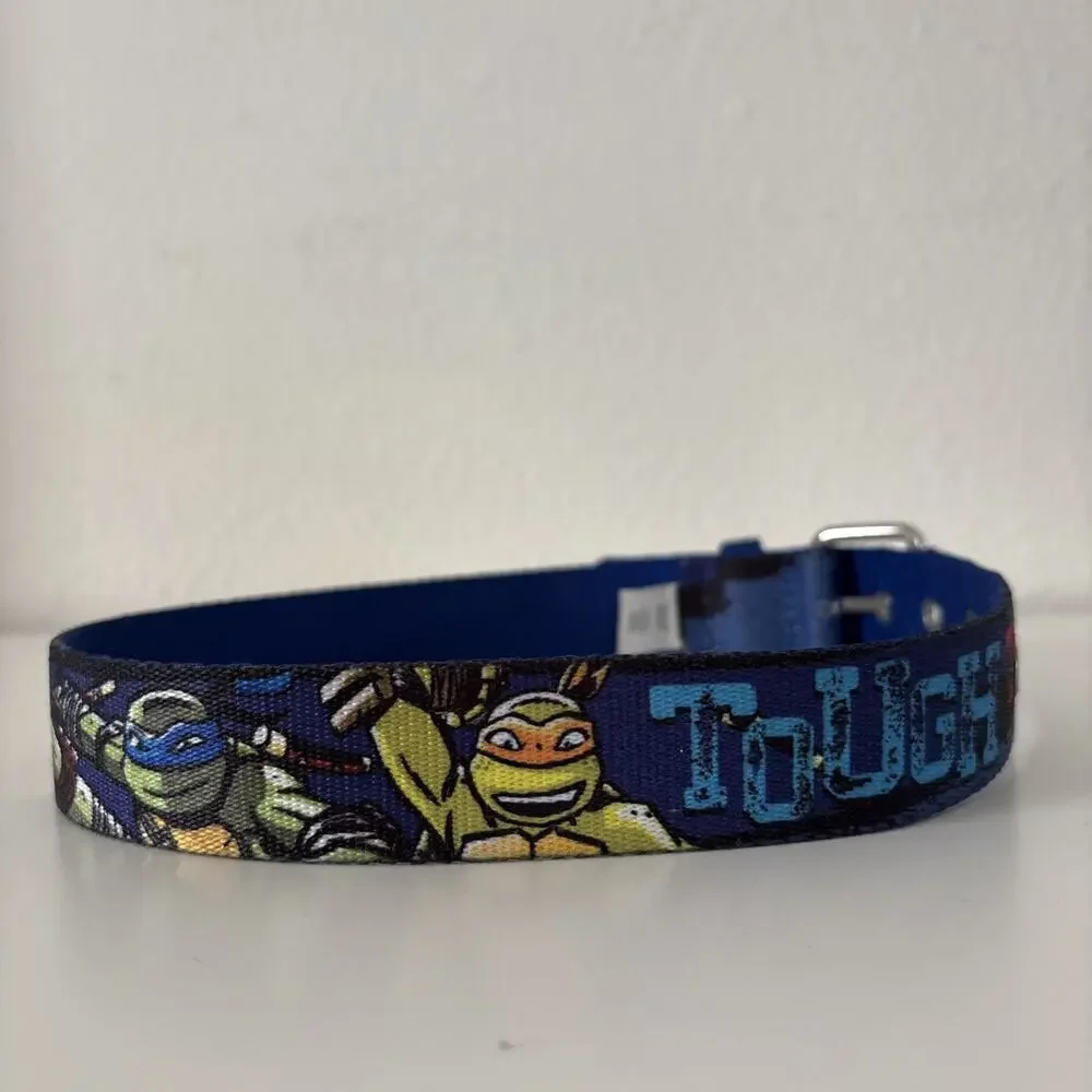 Teenage Mutant Ninja Turtles TMNT Graphic Belt Silver Buckle Boys Youth Size 29